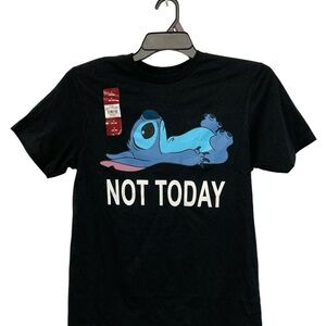Disney Stitch Not Today Black Top T -Shirt F2